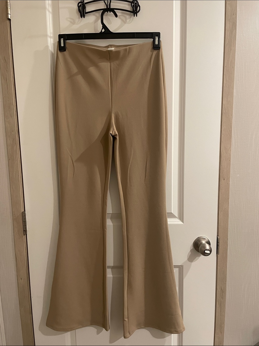 H&M Tan High-Waist Flared Pants